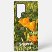 ドライブラシ効果カリフォルニアポピーフォトカスタム SAMSUNG GALAXYケース (裏面)
