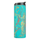 ドライブラシ絵画の大理石金ゴールドアートワーク。抽象芸術f タンブラー (回転左)