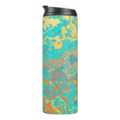 ドライブラシ絵画の大理石金ゴールドアートワーク。抽象芸術f タンブラー (回転右)