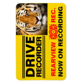 ドライブレコー警告ダのプレート(Tiger) マグネット (縦)