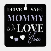 ドライブ安全なMommy紫色のフォトカーオーナメント メタルオーナメント (裏面)