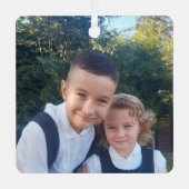 ドライブ安全なMommy紫色のフォトカーオーナメント メタルオーナメント (正面)