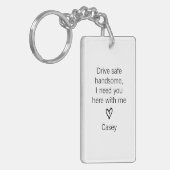 ドライブ安全ハンサムなカスタム写真 キーホルダー (正面左)