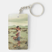 ドライブ安全ハンサムなカスタム写真 キーホルダー (裏面)