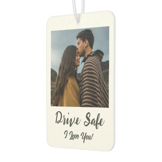 ドライブ安全、私はあなたを愛して – カスタム写真 カーエアーフレッシュナー (左)
