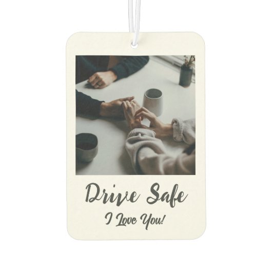ドライブ安全、私はあなたを愛して – カスタム写真 カーエアーフレッシュナー (裏面)
