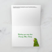 ドライブ恋しく思デイジーパロレット鳥グリーティングカード カード (内部)