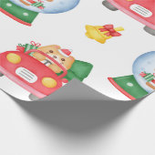 ドライブ猫と雪のグローブクリスマス ラッピングペーパー (角)