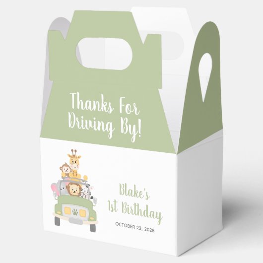 ドライブ用の最初の誕生日感謝していアニマルサファリ フェイバーボックス (オープン)