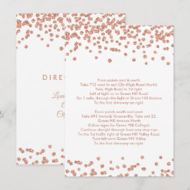 ドライブ ディレクション ローズゴールド グリッター コンフェッティ 招待状