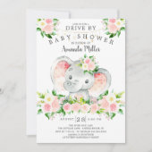 ドライブ バイ エレファント ガールズ ベイビー シャワー 招待状 (正面)