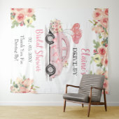 ドライブ バイ フローラル ピンク ドライブスルー シャワー 背景 タペストリー (インサイチュ(横))