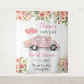 ドライブ バイ フローラル ピンク ドライブスルー シャワー 背景 タペストリー (正面)