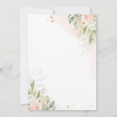 ドライブ バイ ブライダル シャワー 招待状 緑と金 (裏面)