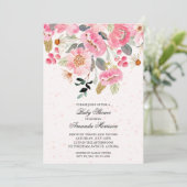 ドライブ バイ ベイビー シャワー 水彩 花 招待状 (スタンド正面)