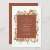 ドライボタニカルボホパームズウォーター結婚カラー 招待状 (正面/裏面)