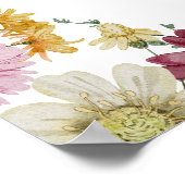 ドライボホワイルドフラワーブライダルシャワーウェルカムサイン ポスター (角)