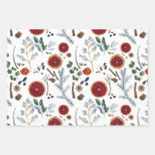 ドライボ素朴タニカルウッドシーウィンターホリデー ラッピングペーパーシート (正面)