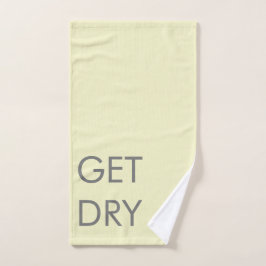 ドライメッセージまたはカスタムメッセージをグレーと黄色に淡い色の表示 ハンドタオル