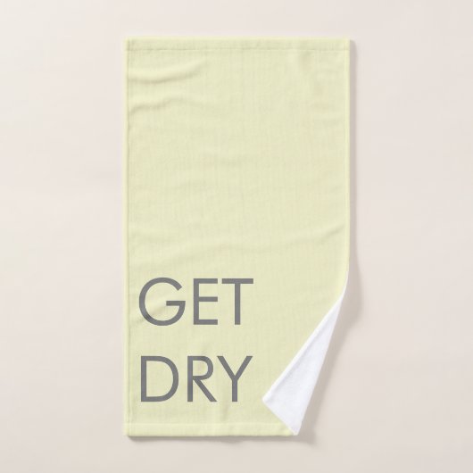 ドライメッセージまたはカスタムメッセージをグレーと黄色に淡い色の表示 ハンドタオル (ハンドタオル)