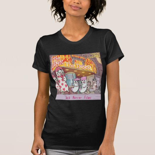 ドライヤーでソックスホラー映画面白い Tシャツ (正面)