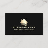 ドライヤーベント&ダクト洗浄モダンブラック&金ゴールド 名刺 (正面)