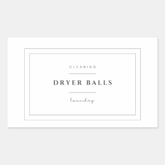 ドライヤーボール洗濯物ラベルシール 長方形シール (正面)