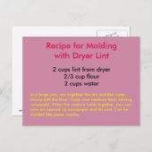 ドライヤーライン葉書き付き成形レシピ ポストカード (正面/裏面)