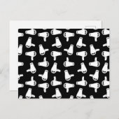 ドライ吹ヤプリントパターンヴィンテージヘアサロン主題 案内ポストカード (正面/裏面)