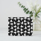 ドライ吹ヤプリントパターンヴィンテージヘアサロン主題 案内ポストカード (スタンド正面)