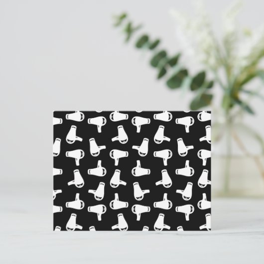 ドライ吹ヤプリントパターンヴィンテージヘアサロン主題 案内ポストカード (スタンド正面)