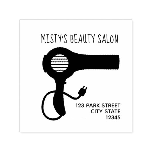 ドライ吹ヤヘアサロンアドレス セルフインキングスタンプ (デザイン)