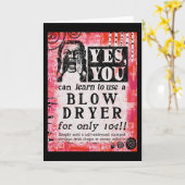 ドライ吹ヤ – ヴィンおもしろいテージAd カード (黄色い花)