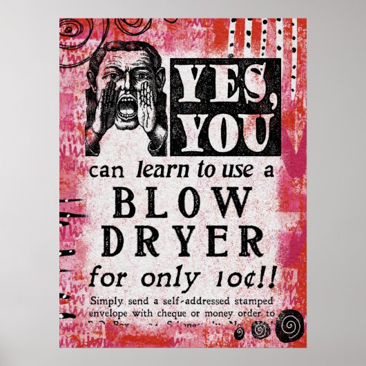 ドライ吹ヤ – ヴィンおもしろいテージAd ポスター (正面)