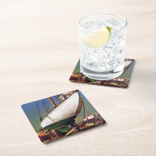 ドライ波止場バイジョンアサートン スクエアペーパーコースター (インサイチュ)