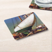 ドライ波止場バイジョンアサートン スクエアペーパーコースター (アングル)