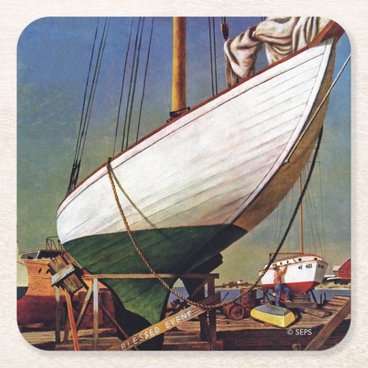 ドライ波止場バイジョンアサートン スクエアペーパーコースター (正面)