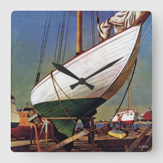 ドライ波止場バイジョンアサートン スクエア壁時計 (正面)