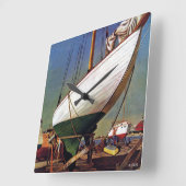 ドライ波止場バイジョンアサートン スクエア壁時計 (傾斜)