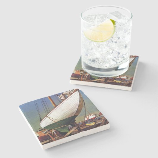 ドライ波止場バイジョンアサートン ストーンコースター (横)