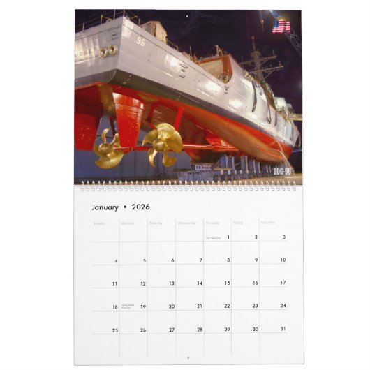 ドライ波止場! – 米国海軍 カレンダー (1月 2026)