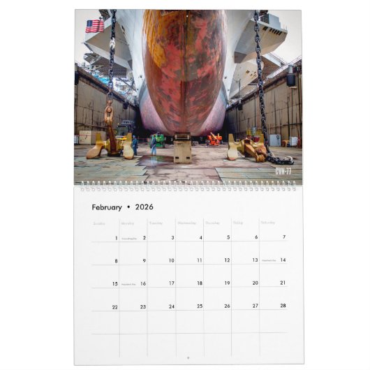 ドライ波止場! – 米国海軍 カレンダー (2月 2026)