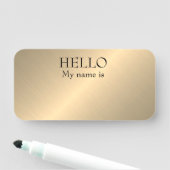 ドライ消去の再利用可能なハローブラシ仕上げ銅金属ルック 名札 (インサイチュ)