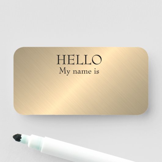 ドライ消去の再利用可能なハローブラシ仕上げ銅金属ルック 名札 (インサイチュ)