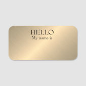 ドライ消去の再利用可能なハローブラシ仕上げ銅金属ルック 名札 (正面)