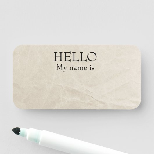 ドライ消去の再利用可能なHello古い紙ヴィンテージ 名札 (インサイチュ)