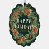 ドライ素朴ドオレンジパインリースキープサキーグリーン オーナメントカード (左)