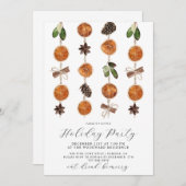 ドライ素朴フルーツホリデーパーティー 招待状 (正面/裏面)