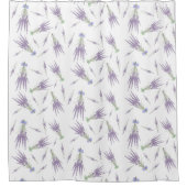 ドライ素朴ラベンダー花束パターン シャワーカーテン (正面)