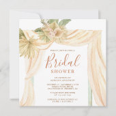 ドライ自然パーム葉ズボホアーチブライダルシャワー 招待状 (正面)